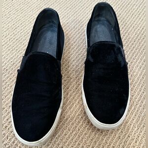 VINCE Black Velvet Slip-On Sneaker